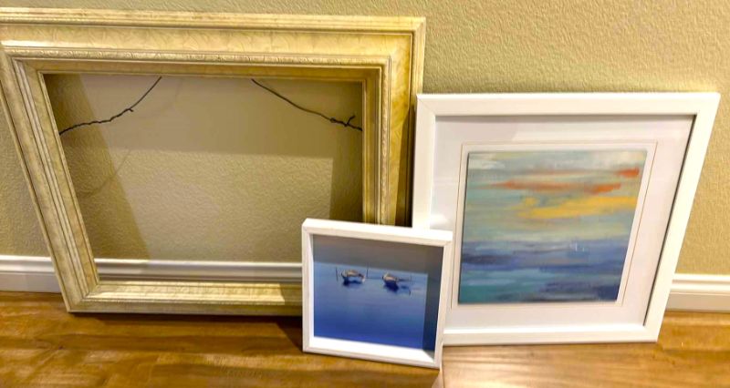 Photo 1 of 3 PCS WALL DECOR- 1 ARTWORK FRAMED, 1 SHADOW BOX AND 1 FRAME 28” x 24”