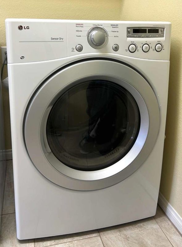 Photo 1 of WHITE LG FRONT LOAD DRYER (LIKE NEW) MODEL #DLG3051W