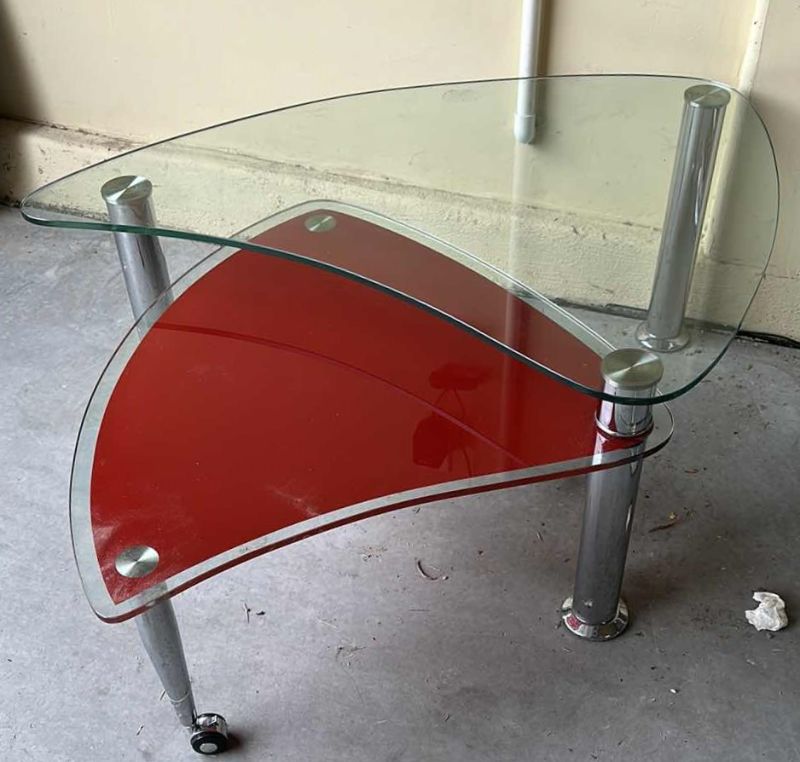 Photo 2 of MODERN GLASS W CHROME COFFEE TABLE