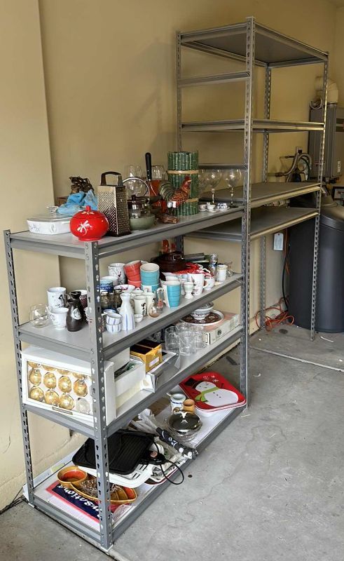 Photo 1 of 2-METAL GARAGE SHELVING UNITS (CONTENTS ON SHELVES SOLD SEPARATELY, NOT INCLUDED)