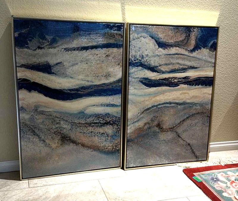 Photo 2 of 2-FRAMED ABSTRACT ARTWORKS  25” x 37”