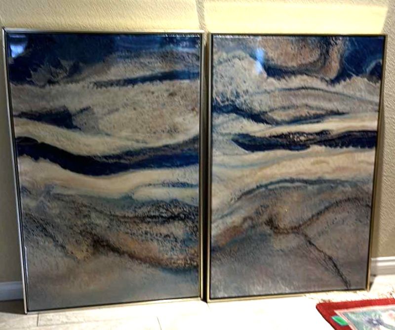 Photo 1 of 2-FRAMED ABSTRACT ARTWORKS  25” x 37”