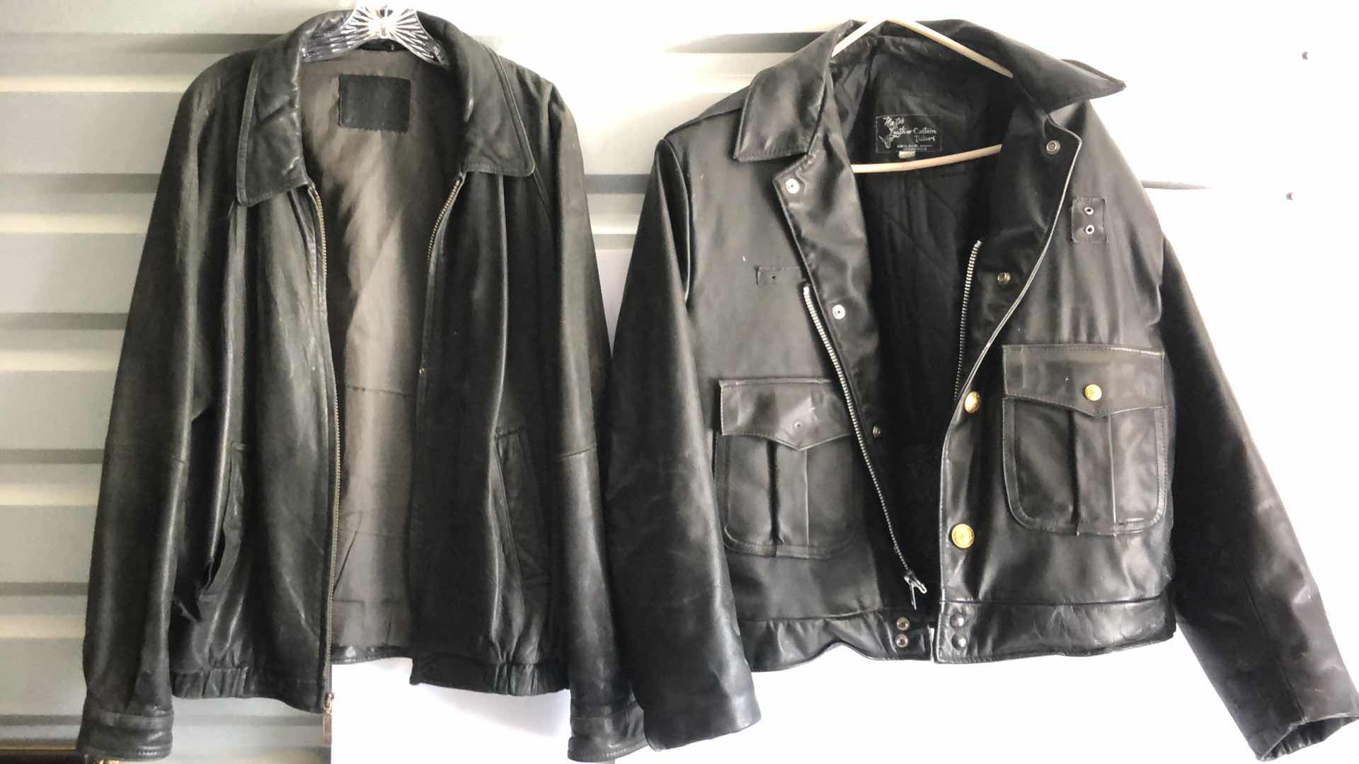 Photo 1 of 3 MENS XL JACKETS (2 CUSTOM LEATHER & NORTH FACE HOODIE)