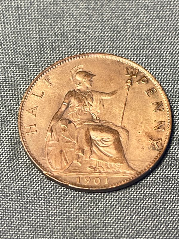 Photo 2 of 1901 GREAT BRITAIN 1/2 PENNY