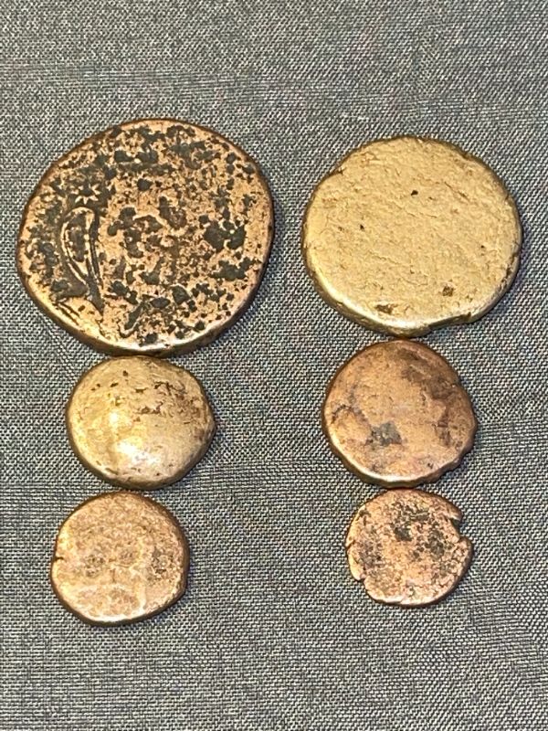 Photo 2 of 6 ANCIENT GREEK BRONZE COINS 2,300 YEARS OLD