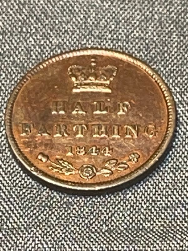 Photo 2 of 1844 GREAT BRITAIN 1/2 FARTHING