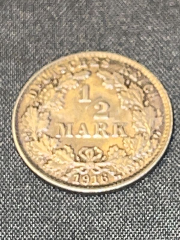 Photo 1 of 1916-J GERMANY 1/2 MARK