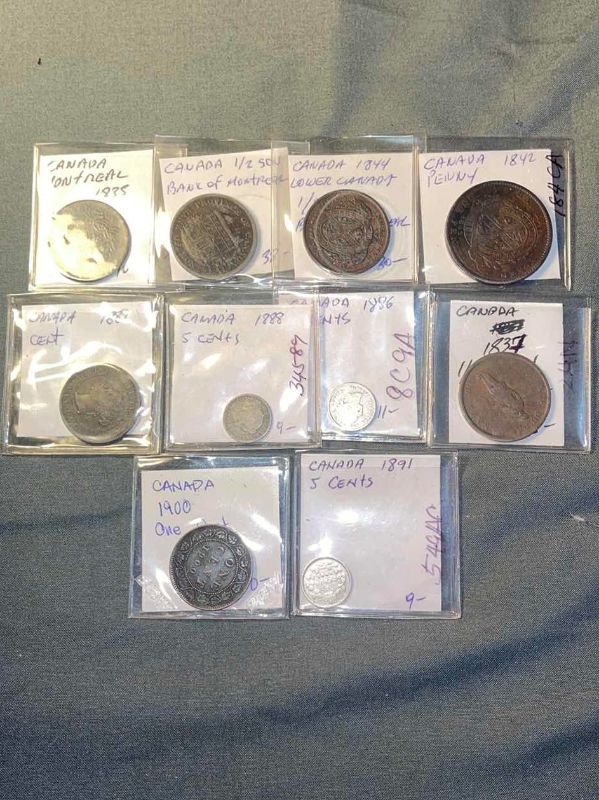 Photo 1 of 10 CANADIAN ANTIQUE COLLECTOR COINS