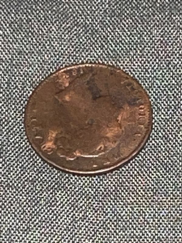 Photo 2 of 1844 GREAT BRITAIN 1/2 CENT COIN
