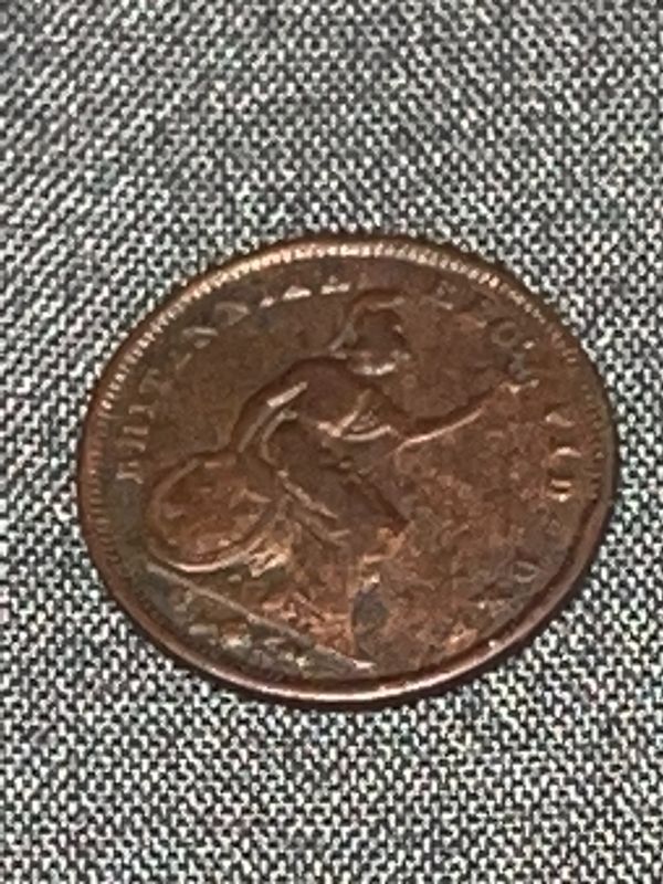 Photo 1 of 1844 GREAT BRITAIN 1/2 CENT COIN