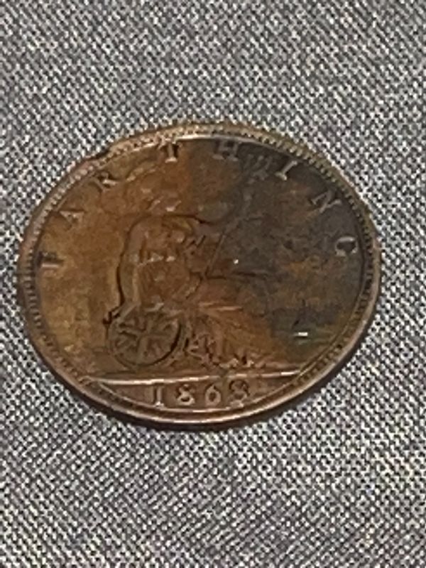 Photo 1 of 1868 GREAT BRITAIN FARTHING COIN