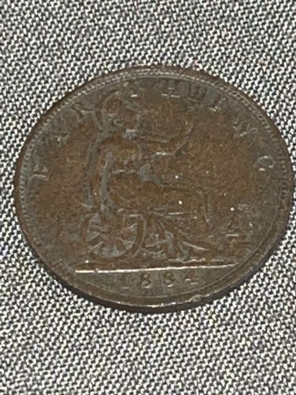Photo 1 of 1884 GREAT BRITAIN FARTHING COIN