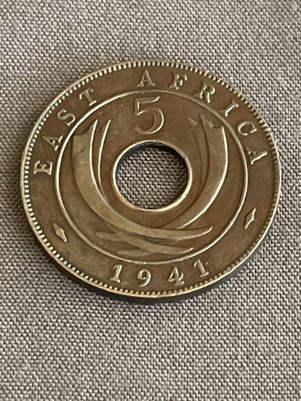 Photo 1 of 1941 EAST AFRICA 5 CENT COIN