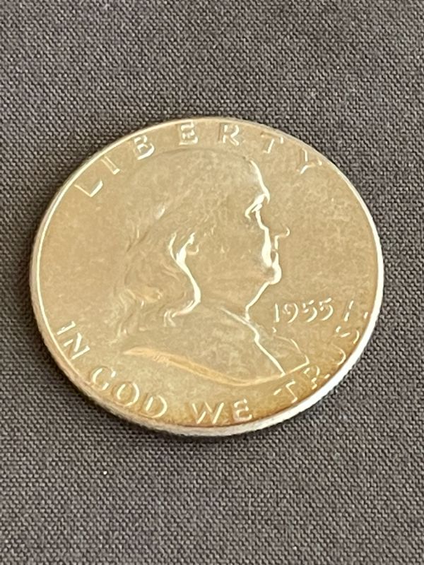 Photo 1 of 1955 UNITED STATES FRANKLIN 1/2 DOLLAR COIN