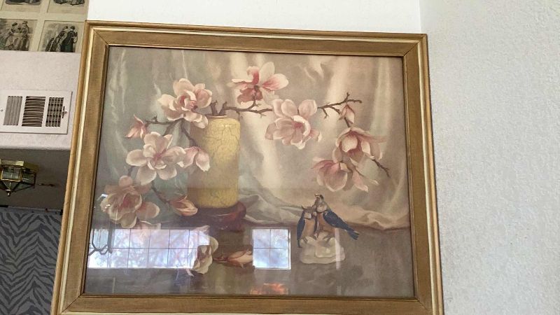 Photo 3 of ANTIQUE 1920’S MORRIS BENDIEN FLORAL PRINT LITHOGRAPH $500