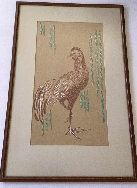 Photo 1 of VINTAGE 1964 ROOSTER PRINT 20” X H 31”