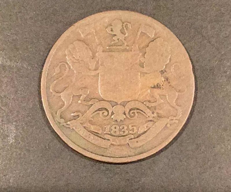 Photo 1 of 1835 EAST INDIA COMPANY ONE QUARTER ANNA COIN