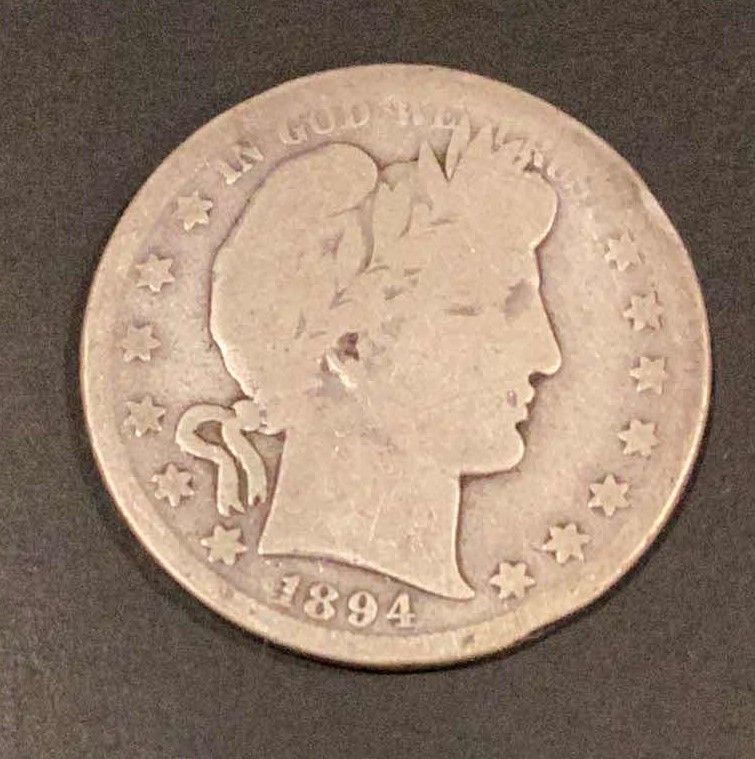 Photo 1 of 1894 UNITED STATES BARBER SILVER HALF DOLLAR