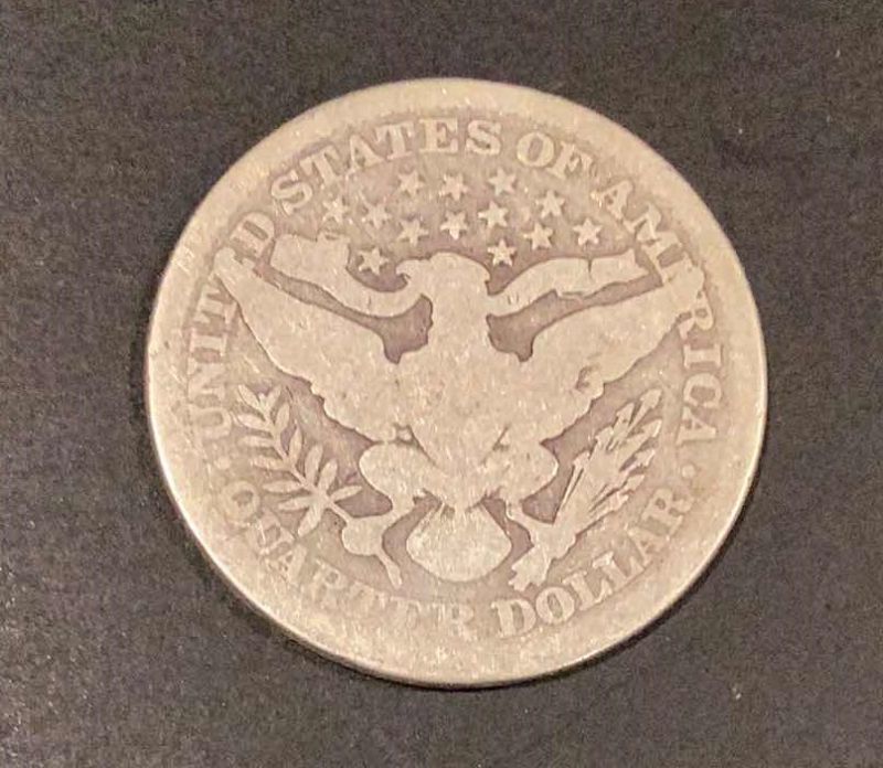 Photo 2 of 1915 UNITED STATES BARBER QUARTER DOLLAR