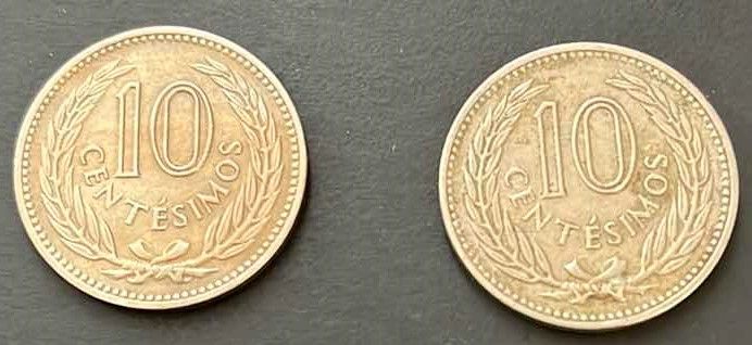 Photo 1 of 1953 URUGUAY 10 CENTIMOS 