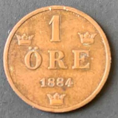 Photo 1 of 1884 SWEDEN 1 ORE 
