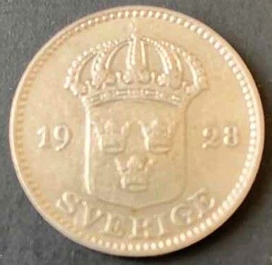 Photo 2 of 1928 SWEDEN 25 ORE 