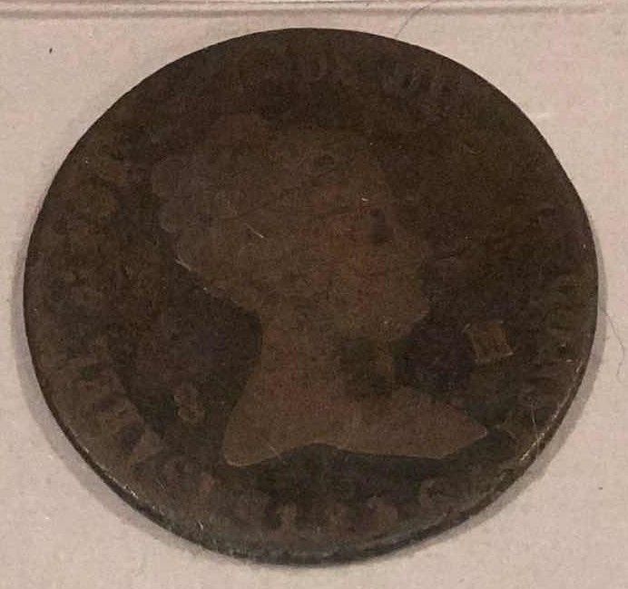 Photo 1 of 1836 SPAIN 8 MARAVEDIS COIN 