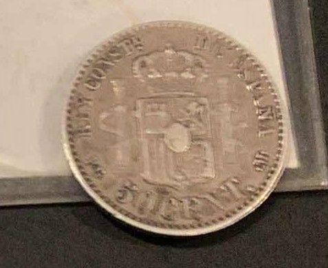 Photo 2 of 1892 SPAIN PG-M 50 CENTIMOS