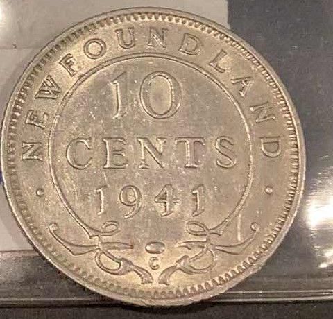 Photo 2 of 1941-C NEWFOUNDLAND 10 CENTS 