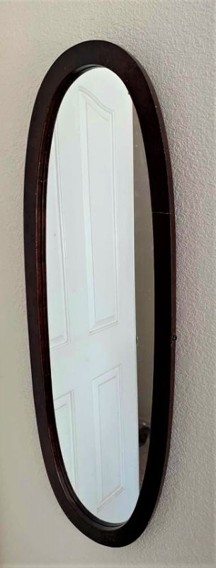 Photo 1 of VINTAGE OVAL WOOD FRAMED MIRROR 17” x 47”