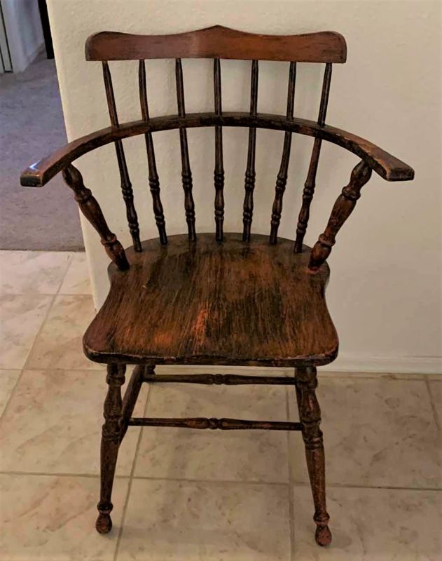 Photo 1 of ANTIQUE WOOD OCCASIONAL CHAIR 25” x 20” x H34”