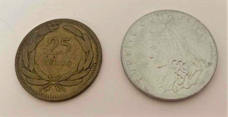 Photo 1 of 2- VINTAGE COINS, TURKEY