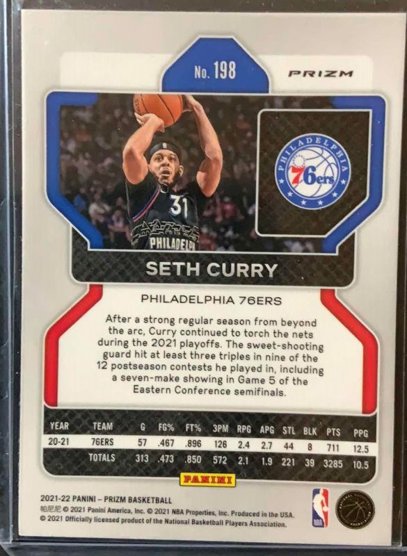 Photo 2 of 2021 SETH CURRY SILVER PRIZM