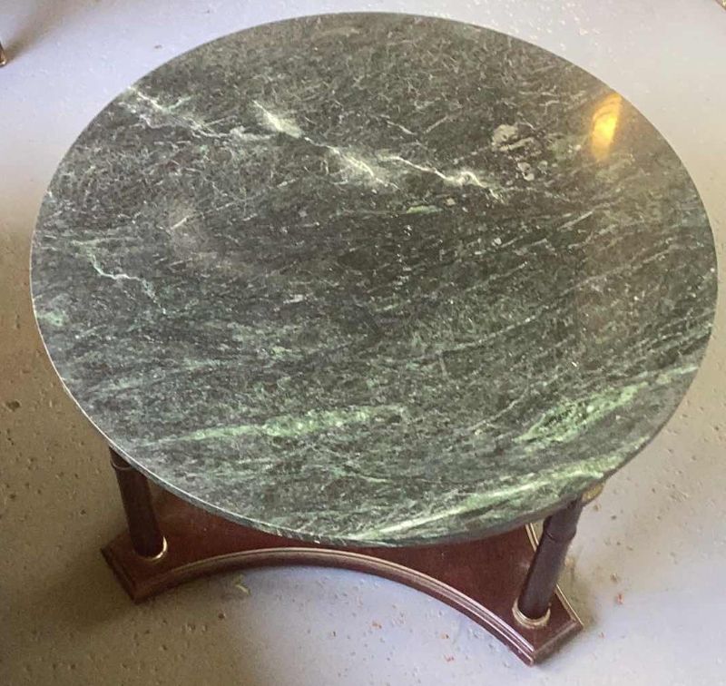 Photo 1 of VINTAGE STONE TOP TABLE 29” CIRCUMFERENCE