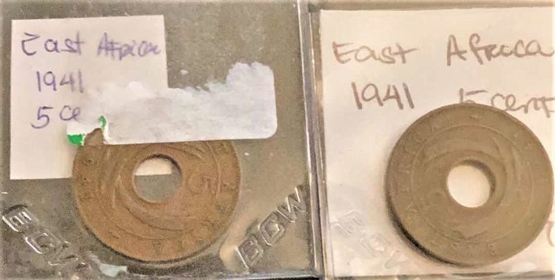 Photo 1 of TWO 1941 EAST AFRICA CENTS