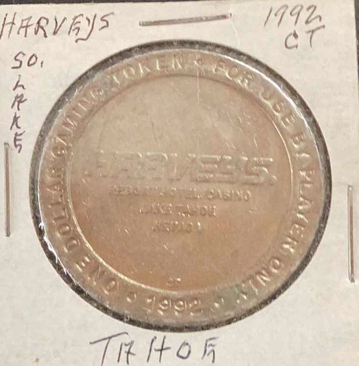 Photo 1 of HARVEYS 1992 CASINO COIN