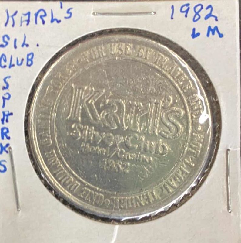 Photo 1 of KARL’S SLOT CLUB 1982 CASINO COIN