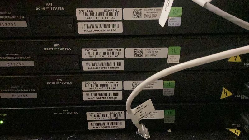 Photo 3 of ONE DELL POWERCONNECT 5548 GIGABIT SWITCH  (BUYER TO DISASSEMBLE & REMOVE FROM 2ND STORY OFFICE BUILDING W ELEVATOR)