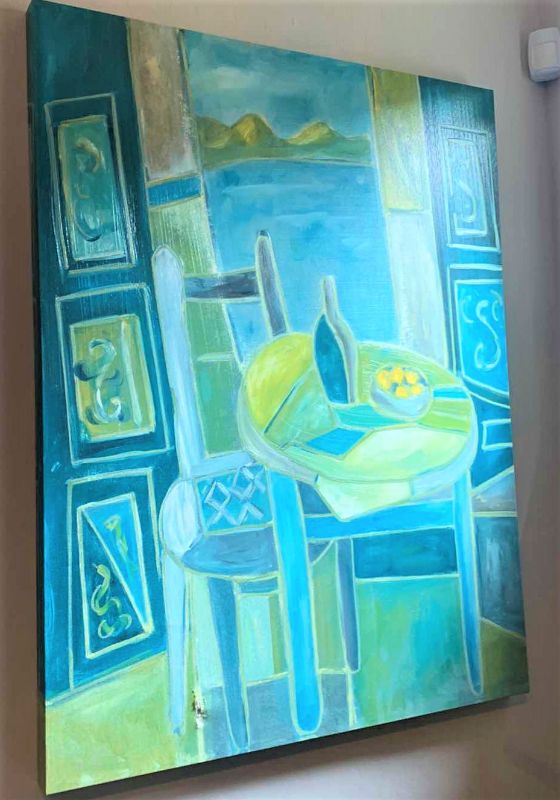 Photo 1 of PAINTED CANVAS "KITCHEN TABLE" ARTWORK 30” x 40”