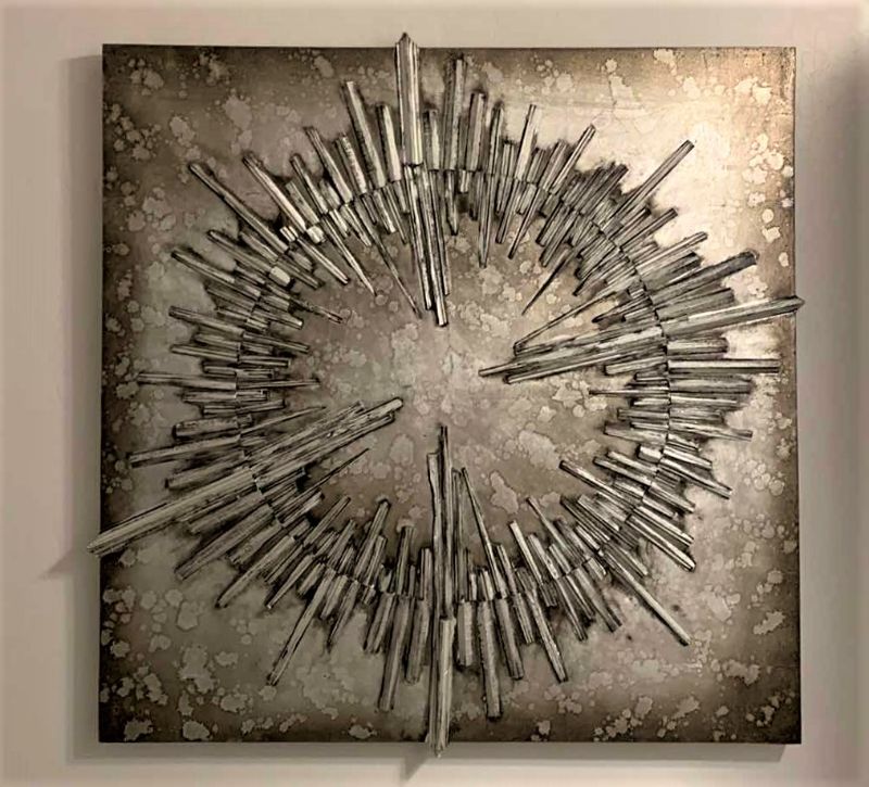 Photo 1 of ARTWORK, 3D METAL AND WOOD SCULPTURAL WALL DECOR 37” x 37”