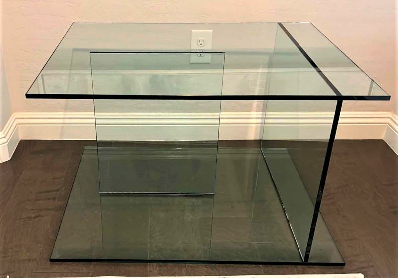 Photo 1 of HIGH-END TEMPERED THICK GLASS ACCENT TABLE 32” x 24” H 20”