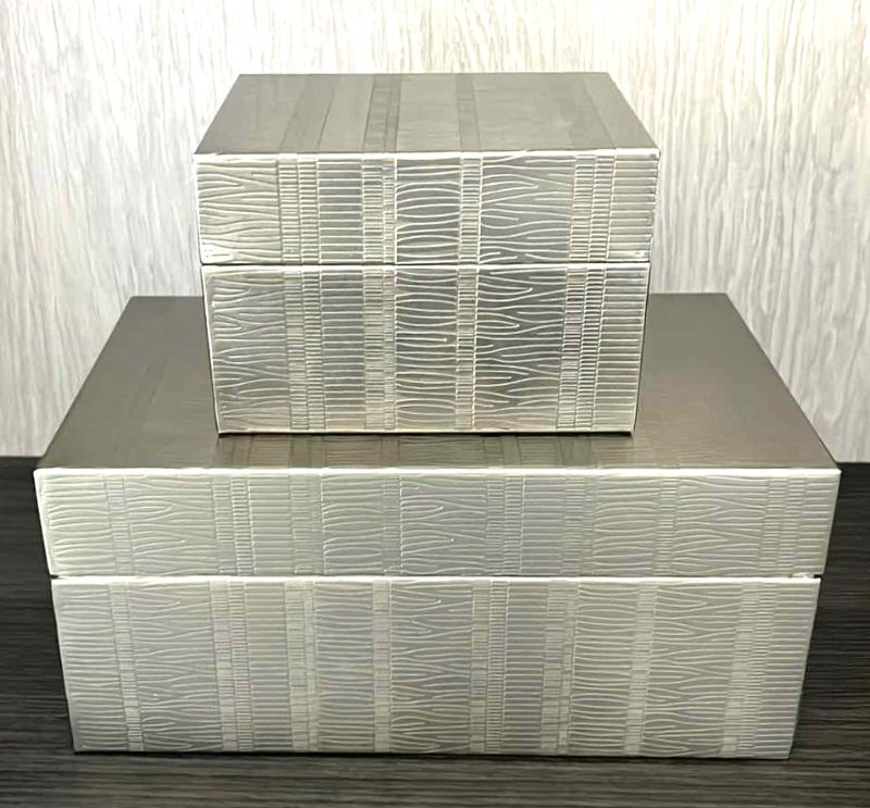 Photo 1 of 2-SILVER DECOR METAL STORAGE BOXES