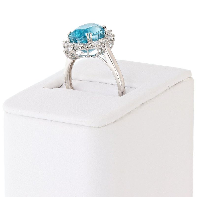 Photo 3 of PLATINUM 6.03ct BLUE ZIRCON AND 0.85ctw DIAMOND RING W CERTIFIED APPRAISAL (APPROX SIZE 6.5)  RN027430
