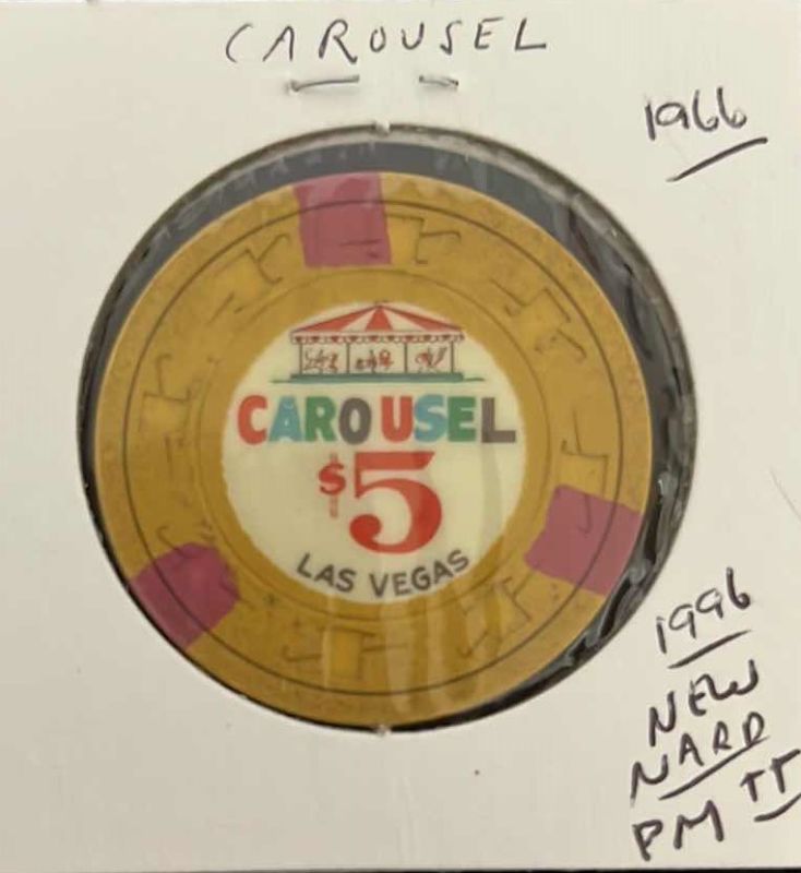 Photo 1 of RARE 1966 CAROUSEL $5 CASINO CHIP