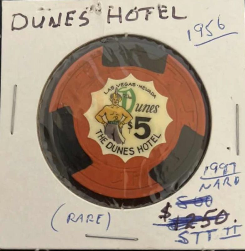 Photo 1 of RARE 1956 $5 THE DUNES HOTEL CASINO CHIP