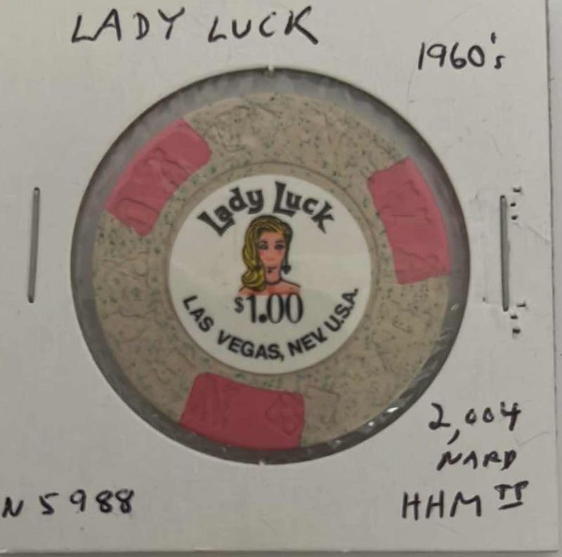 Photo 1 of VINTAGE 1960’s LADY LUCK $1 CASINO CHIP