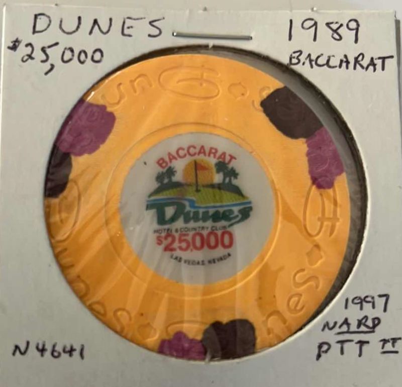Photo 1 of VINTAGE RARE 1989 BACCARAT DUNES $25,000 CASINO CHIP