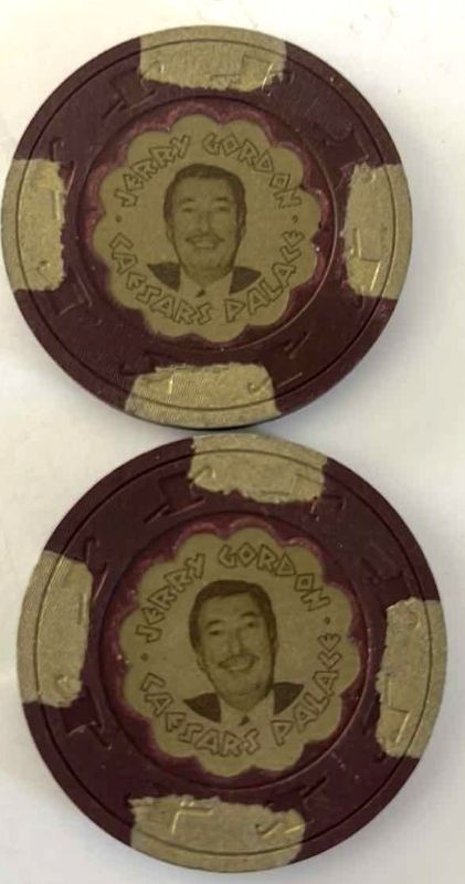 Photo 2 of 2-RARE 1960’S JERRY GORDON CAESARS PALACE CASINO CHIPS