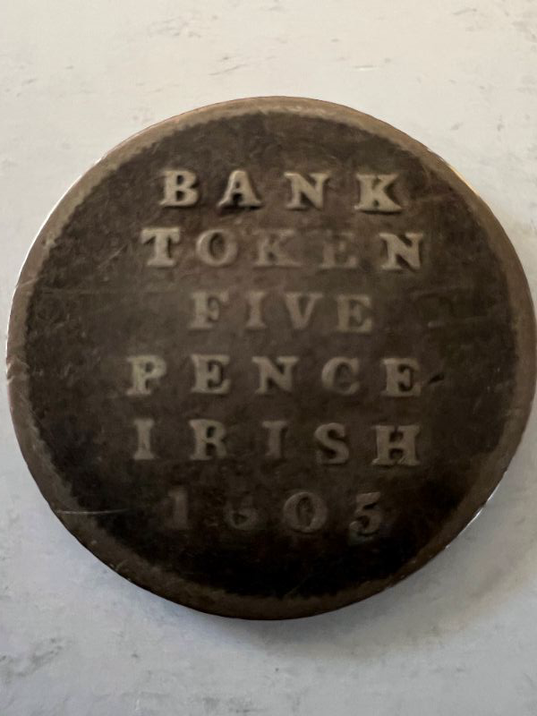 Photo 1 of 1805 IRELAND 5 PENCE BANK OF IRELAND TOKEN COINAGE