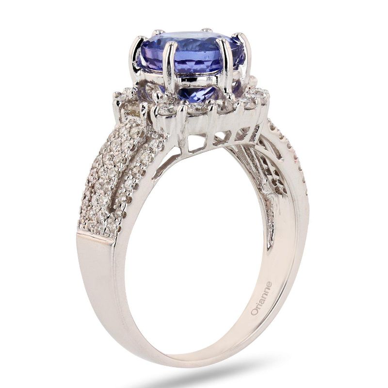 Photo 2 of 18K WHITE GOLD 2.57ct TANZANITE AND 0.78ctw DIAMOND RING W. CERTIFIED MSRP APPRAISAL (APPROX. SIZE 6.5) RN028792